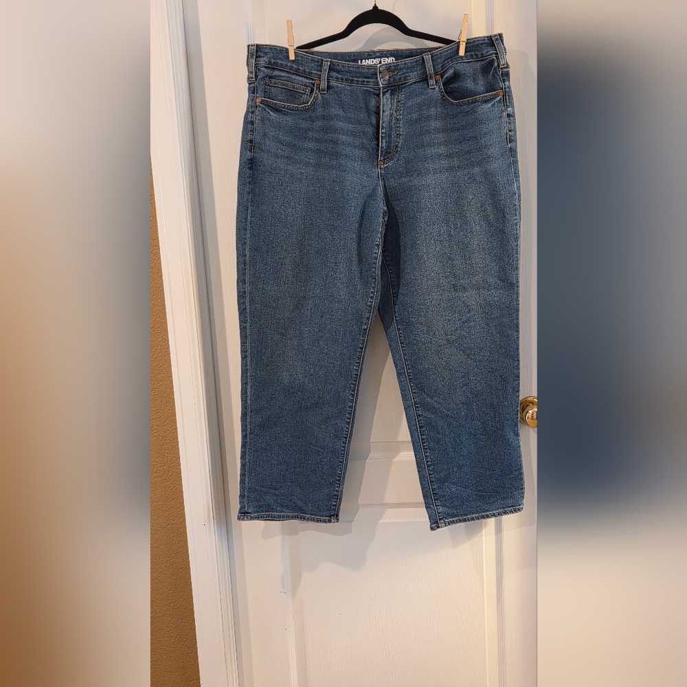Lands' End Women's Classic Blue Straight Leg Jeans